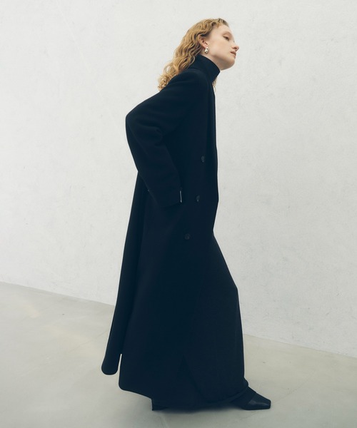 EMOELLE】ピークドラペルダブルコート（チェスターコート）｜ADAM ET