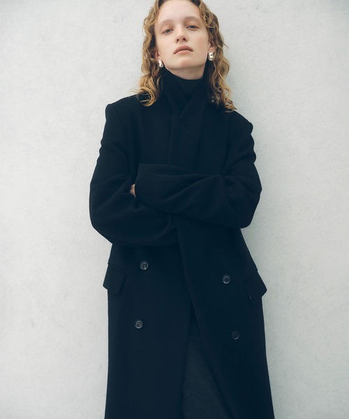 EMOELLE】ピークドラペルダブルコート（チェスターコート）｜ADAM ET