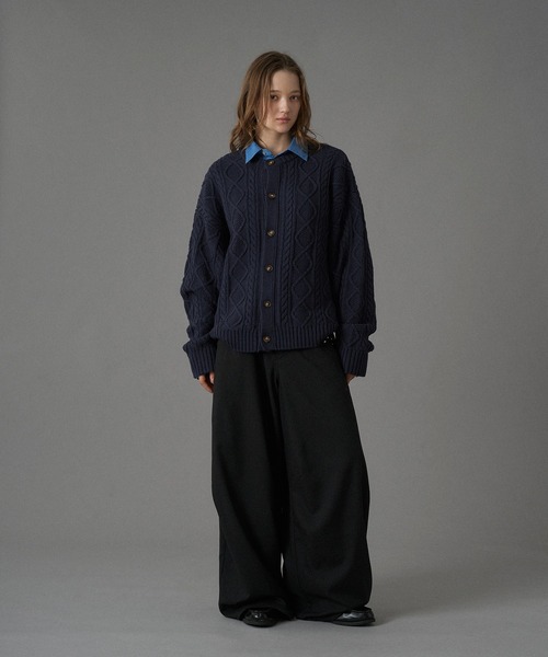 sullen JAREY ニットポロカーディガン　black&blue sullen JAREY ニットポロカーディガン black&blue - メルカリ