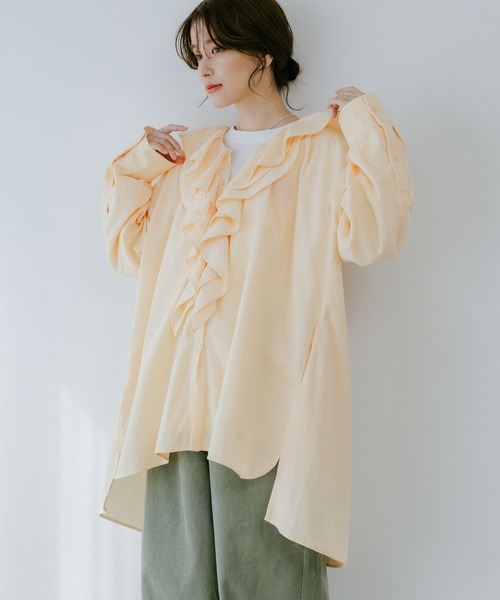 セール】【金原広和さんコラボ】細コールアソートフリルチュニック