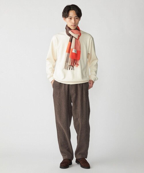 SHIPS(シップス)の「SHIPS: カシミヤ シングル 3ブロック マフラー(ストール/ショール・メンズ・ブラウン/ネイビー/イエロー/オレンジ・ONE SIZE)」の7枚目の写真