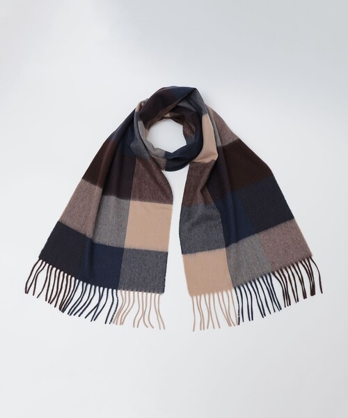 SHIPS(シップス)の「SHIPS: カシミヤ シングル 3ブロック マフラー(ストール/ショール・メンズ・ブラウン/ネイビー/イエロー/オレンジ・ONE SIZE)」の11枚目の写真