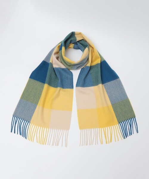 SHIPS(シップス)の「SHIPS: カシミヤ シングル 3ブロック マフラー(ストール/ショール・メンズ・ブラウン/ネイビー/イエロー/オレンジ・ONE SIZE)」の12枚目の写真