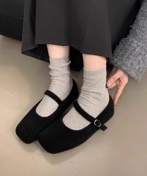 Teem Store(チームストア)の「ウールタッチバレエシューズ(バレエシューズ・レディース・グレー/ブラック/ブラウン・L/M)」の16枚目の写真