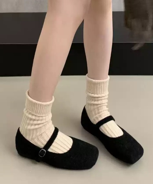 Teem Store(チームストア)の「ウールタッチバレエシューズ(バレエシューズ・レディース・グレー/ブラック/ブラウン・L/M)」の15枚目の写真
