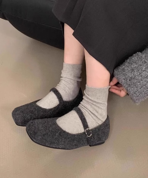 Teem Store(チームストア)の「ウールタッチバレエシューズ(バレエシューズ・レディース・グレー/ブラック/ブラウン・L/M)」の18枚目の写真