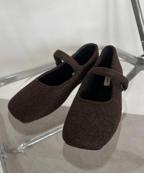 Teem Store(チームストア)の「ウールタッチバレエシューズ(バレエシューズ・レディース・グレー/ブラック/ブラウン・L/M)」の4枚目の写真