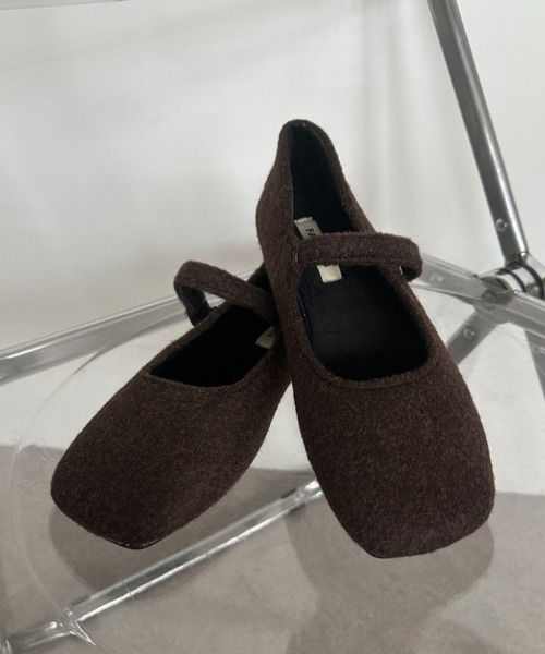 Teem Store(チームストア)の「ウールタッチバレエシューズ(バレエシューズ・レディース・グレー/ブラック/ブラウン・L/M)」の5枚目の写真