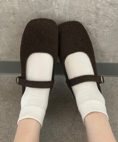 Teem Store(チームストア)の「ウールタッチバレエシューズ(バレエシューズ・レディース・グレー/ブラック/ブラウン・L/M)」の9枚目の写真