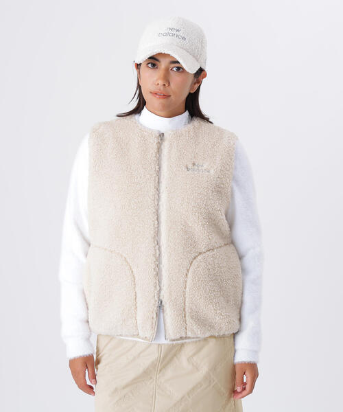 New Balance Golf(ニューバランスゴルフ)の「【new balance golf】フルジップ ボア ベスト (WOMENS)(ベスト・レディース・ベージュ系その他/ブラック/ホワイト・SMALL/LARGE/MEDIUM)」の3枚目の写真