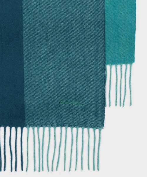 ムスヒやくしま カラーブロッキング カシミヤブレンド マフラー【250431 EC