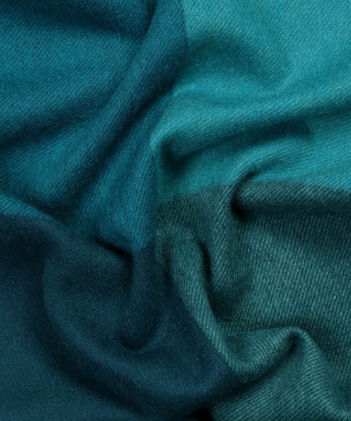 ムスヒやくしま カラーブロッキング カシミヤブレンド マフラー【250431 EC