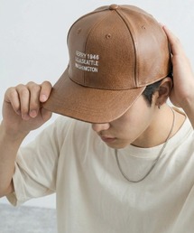 GERRY | GERRY フェイクレザー3段刺繍CAP(キャップ)