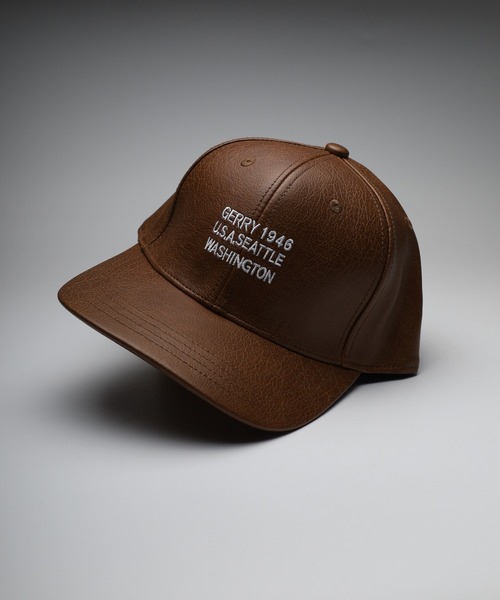 GERRY（ジェリー）の「GERRY フェイクレザー3段刺繍CAP（キャップ・メンズ・ブラウン/ブラック/キャメル・FREE）」の3枚目の写真