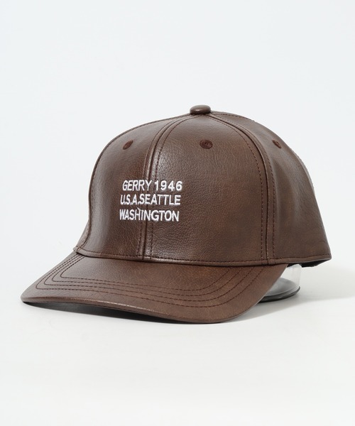 GERRY（ジェリー）の「GERRY フェイクレザー3段刺繍CAP（キャップ・メンズ・ブラウン/ブラック/キャメル・FREE）」の5枚目の写真