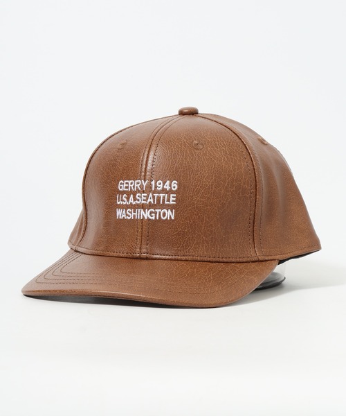 GERRY（ジェリー）の「GERRY フェイクレザー3段刺繍CAP（キャップ・メンズ・ブラウン/ブラック/キャメル・FREE）」の6枚目の写真