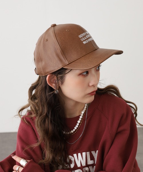GERRY（ジェリー）の「GERRY フェイクレザー3段刺繍CAP（キャップ・メンズ・ブラウン/ブラック/キャメル・FREE）」の15枚目の写真