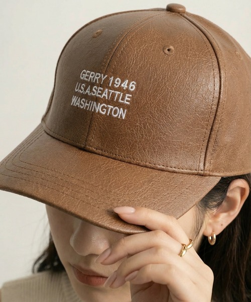 GERRY(ジェリー)の「GERRY フェイクレザー3段刺繍CAP(キャップ・メンズ・ブラウン/ブラック/キャメル・FREE)」の19枚目の写真