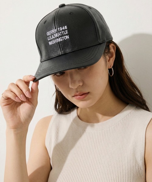 GERRY(ジェリー)の「GERRY フェイクレザー3段刺繍CAP(キャップ・メンズ・ブラウン/ブラック/キャメル・FREE)」の14枚目の写真