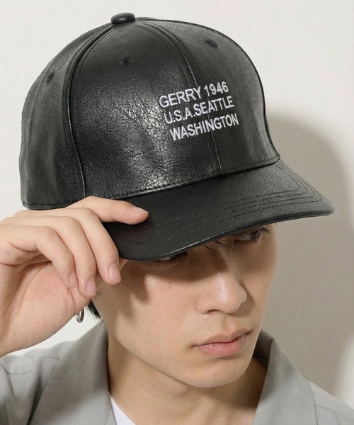 GERRY(ジェリー)の「GERRY フェイクレザー3段刺繍CAP(キャップ・メンズ・ブラウン/ブラック/キャメル・FREE)」の17枚目の写真
