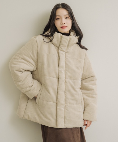 NEUNA（ヌナ）の「【毎年即完のダウンが今年も登場！◎】コーデュロイダウン（ダウンジャケット/コート・レディース・アイボリー・FREE）」の9枚目の写真