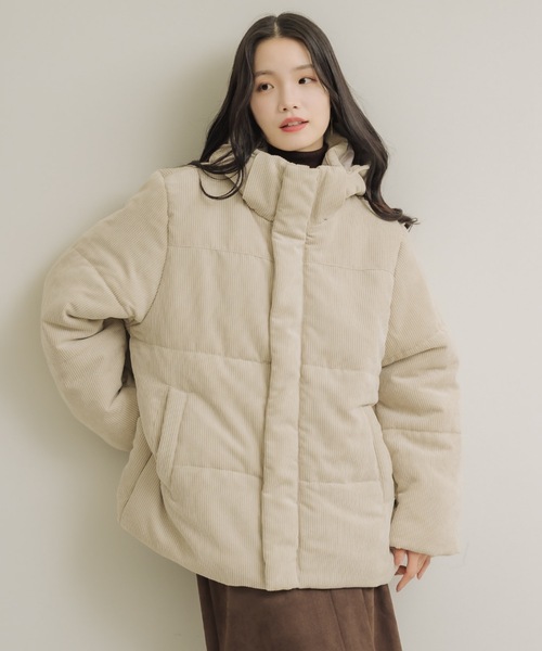 NEUNA（ヌナ）の「【毎年即完のダウンが今年も登場！◎】コーデュロイダウン（ダウンジャケット/コート・レディース・アイボリー・FREE）」の3枚目の写真