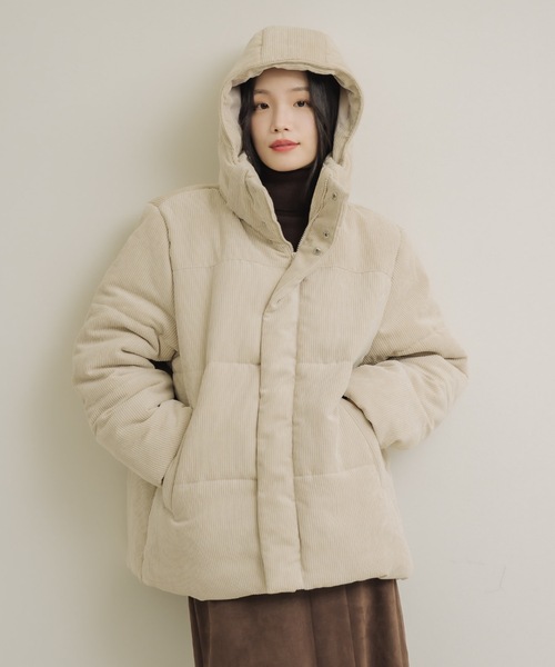 NEUNA（ヌナ）の「【毎年即完のダウンが今年も登場！◎】コーデュロイダウン（ダウンジャケット/コート・レディース・アイボリー・FREE）」の14枚目の写真