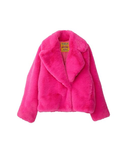 HYSTERIC GLAMOUR（ヒステリックグラマー）の「FIRE BEAR刺繍 フェイクファーブルゾン（ブルゾン・レディース・ブラック/ピンク/グリーン・FREE）」の4枚目の写真