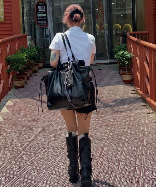 BLACKPURPLE(ブラックパープル)の「モウバッグ MOU BAG_BLACK(ショルダーバッグ・レディース・ブラック・FREE)」の5枚目の写真
