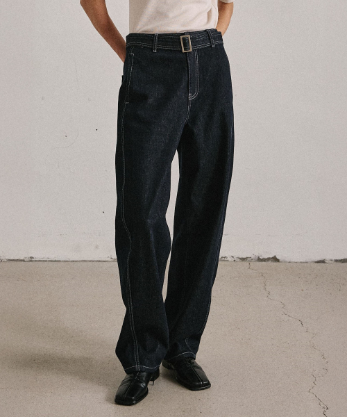 ARTID（アルティーダ）の「ベルト付きカーブデニムパンツ_BLUE（デニムパンツ・レディース・ブルー・SMALL/MEDIUM/X-SMALL）」の2枚目の写真