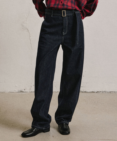 ARTID（アルティーダ）の「ベルト付きカーブデニムパンツ_BLUE（デニムパンツ・レディース・ブルー・SMALL/MEDIUM/X-SMALL）」の4枚目の写真