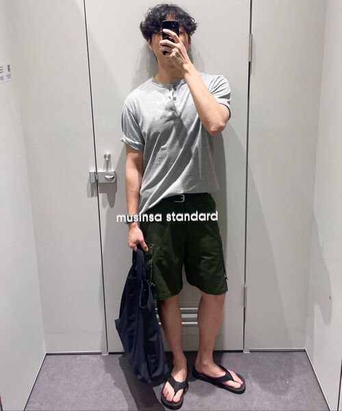 MUSINSA STANDARD（ムシンサスタンダード）の「コットンヘリンボーンカーゴショーツ[カーキ]（その他パンツ・メンズ・その他・28/29/32/30/31/33/26/27/40/38/42/36/34）」の7枚目の写真