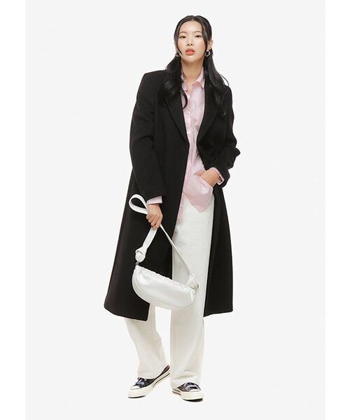 MUSINSA STANDARD WOMAN（ムシンサスタンダードウーマン）の「レディースカシミアブレンドチェスターロングコート[ブラック]（チェスターコート・レディース・その他・SMALL/MEDIUM/LARGE/X-SMALL）」の6枚目の写真