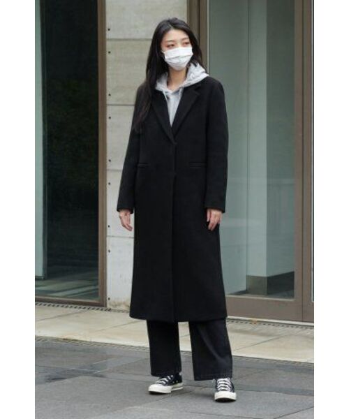 MUSINSA STANDARD WOMAN（ムシンサスタンダードウーマン）の「レディースカシミアブレンドチェスターロングコート[ブラック]（チェスターコート・レディース・その他・SMALL/MEDIUM/LARGE/X-SMALL）」の7枚目の写真