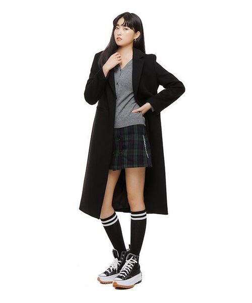 MUSINSA STANDARD WOMAN（ムシンサスタンダードウーマン）の「レディースカシミアブレンドチェスターロングコート[ブラック]（チェスターコート・レディース・その他・SMALL/MEDIUM/LARGE/X-SMALL）」の8枚目の写真