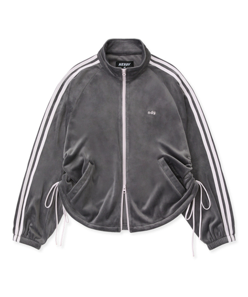ribbonbit ナイロンジャケット セール】Women's Velour Ribbon Track Top Charcoal（ナイロン