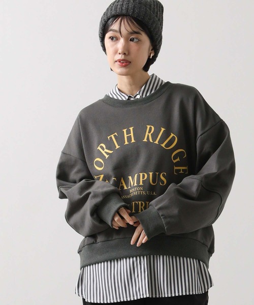 Gready Brilliant(グレディブリリアン)の「NORTH切替スウェット(スウェット・レディース・チャコールグレー/ベージュ・38)」の7枚目の写真