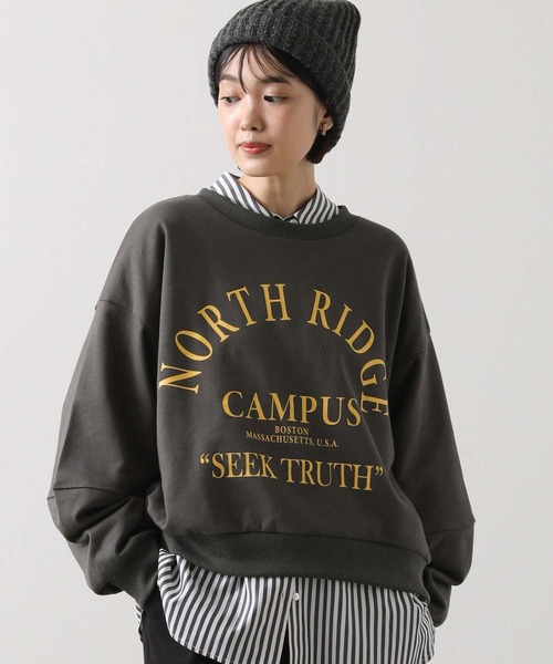 Gready Brilliant(グレディブリリアン)の「NORTH切替スウェット(スウェット・レディース・チャコールグレー/ベージュ・38)」の10枚目の写真