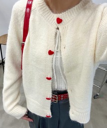 ハートボタンガーリーカーディガン