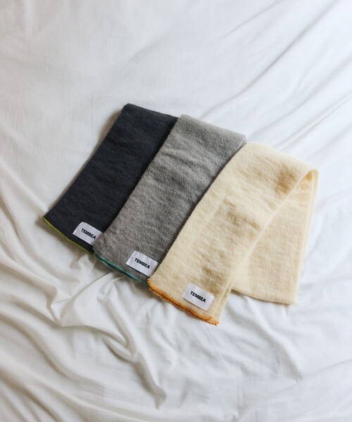 TEMBEA（テンベア）の「TEMBEA × FREAK'S STORE/テンベア × フリークスストア 別注MUFFLER MOHAIR 別注モヘア マフラー（マフラー・メンズ・ライトグレー/ナチュラル/チャコールグレー・ONE SIZE）」の4枚目の写真