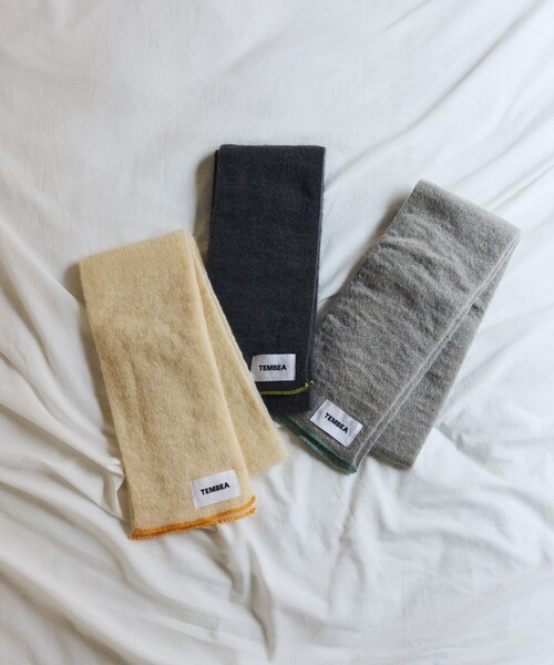 TEMBEA（テンベア）の「TEMBEA × FREAK'S STORE/テンベア × フリークスストア 別注MUFFLER MOHAIR 別注モヘア マフラー（マフラー・メンズ・ライトグレー/ナチュラル/チャコールグレー・ONE SIZE）」の7枚目の写真