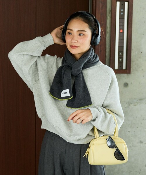 TEMBEA（テンベア）の「TEMBEA × FREAK'S STORE/テンベア × フリークスストア 別注MUFFLER MOHAIR 別注モヘア マフラー（マフラー・メンズ・ライトグレー/ナチュラル/チャコールグレー・ONE SIZE）」の12枚目の写真