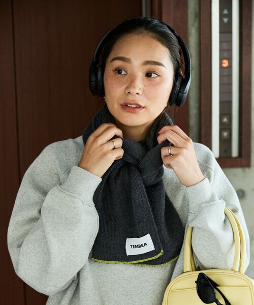 TEMBEA（テンベア）の「TEMBEA × FREAK'S STORE/テンベア × フリークスストア 別注MUFFLER MOHAIR 別注モヘア マフラー（マフラー・メンズ・ライトグレー/ナチュラル/チャコールグレー・ONE SIZE）」の16枚目の写真