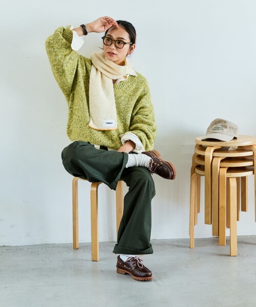 TEMBEA（テンベア）の「TEMBEA × FREAK'S STORE/テンベア × フリークスストア 別注MUFFLER MOHAIR 別注モヘア マフラー（マフラー・メンズ・ライトグレー/ナチュラル/チャコールグレー・ONE SIZE）」の21枚目の写真