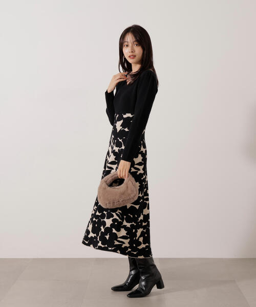 PROPORTION BODY DRESSING(プロポーションボディドレッシング)の「ジャガードフラワーニットワンピース / 1216140007(ワンピース・レディース・ブラック/ブルー・P/S/SMALL/MEDIUM)」の9枚目の写真