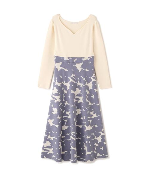 PROPORTION BODY DRESSING(プロポーションボディドレッシング)の「ジャガードフラワーニットワンピース / 1216140007(ワンピース・レディース・ブラック/ブルー・P/S/SMALL/MEDIUM)」の3枚目の写真