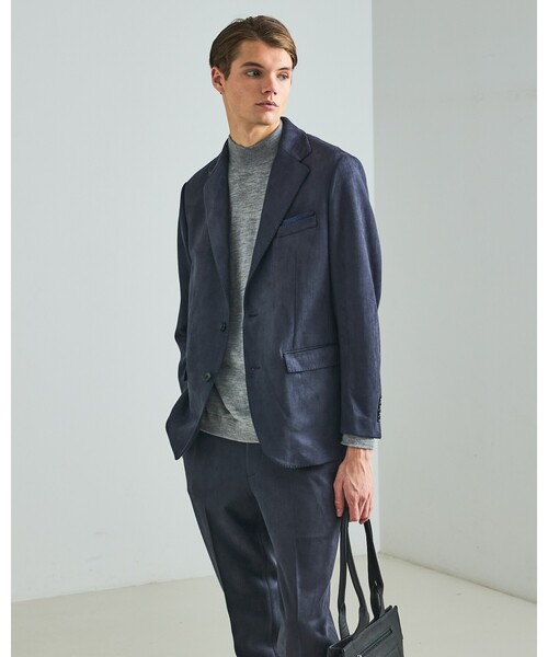 DESIGNWORKS（デザインワークス）の「【セットアップ対応】ストレッチスエード ジャケット（セットアップ・メンズ・ブラウン/ネイビー/グレー・44/46/50/48）」の3枚目の写真