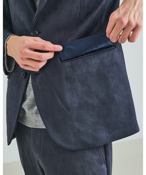 DESIGNWORKS（デザインワークス）の「【セットアップ対応】ストレッチスエード ジャケット（セットアップ・メンズ・ブラウン/ネイビー/グレー・44/46/50/48）」の17枚目の写真