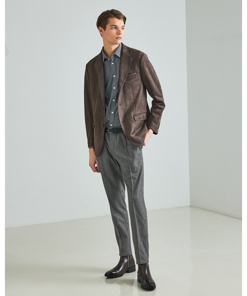 DESIGNWORKS（デザインワークス）の「【セットアップ対応】ストレッチスエード ジャケット（セットアップ・メンズ・ブラウン/ネイビー/グレー・44/46/50/48）」の5枚目の写真
