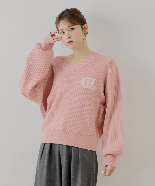 セール】【セットアップ対応】Vネックルーズニット（ニット/セーター